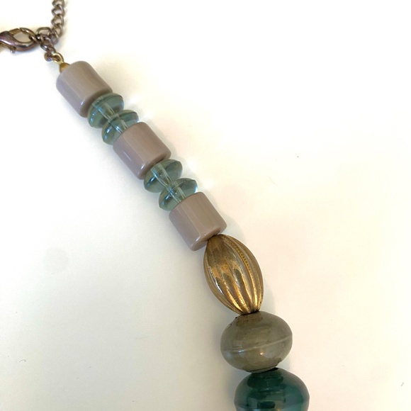 Vintage Chunky Wood & Mixed Bead Statement Necklace — Boho 70s Vibes - Picture 6 of 7